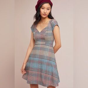 Anthropologie Plaid Mini Dress - Multicolor